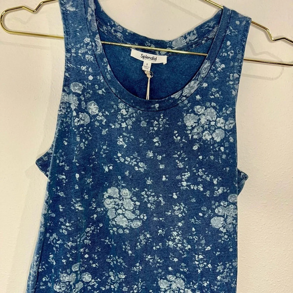 🆕 Splendid Blue Floral Tank Top - Picture 3 of 11
